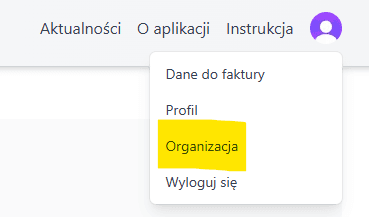 Screenshot showing the profile dropdown menu